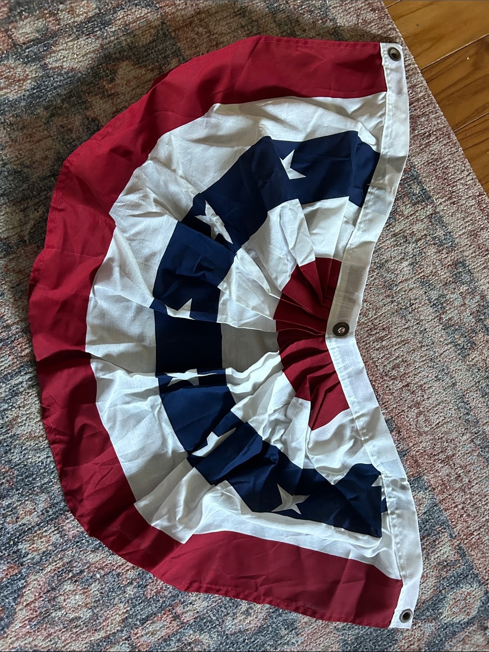 Patriotic Red, White & Blue Decorative Fan Bunting. Quantity 2